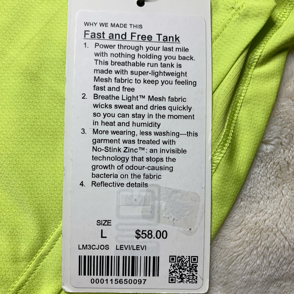 Lululemon Fast & Free Tank NWT Large - Picture 8 of 15